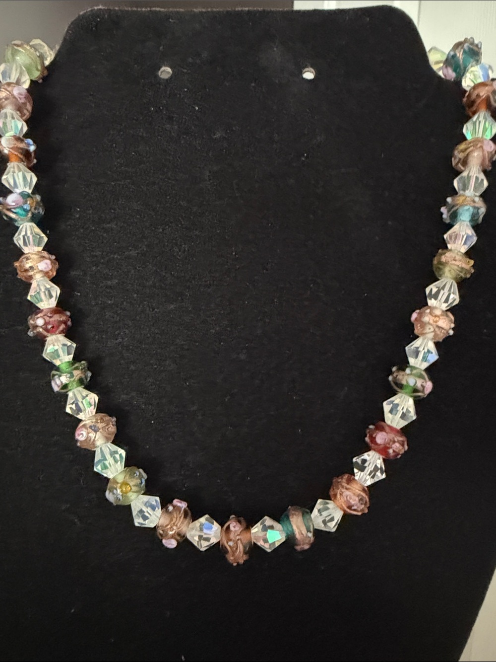 Multicolor Crystal & Glass Bead Necklace